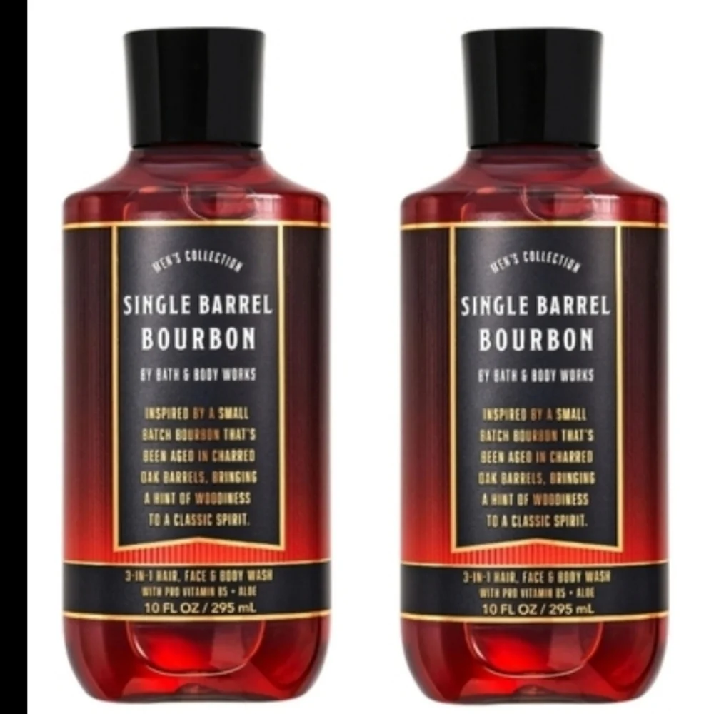 Bath and Body Works Mens Discontinued SINGLE BARREL BOURBON 3in1 Wash 2pc Bundle